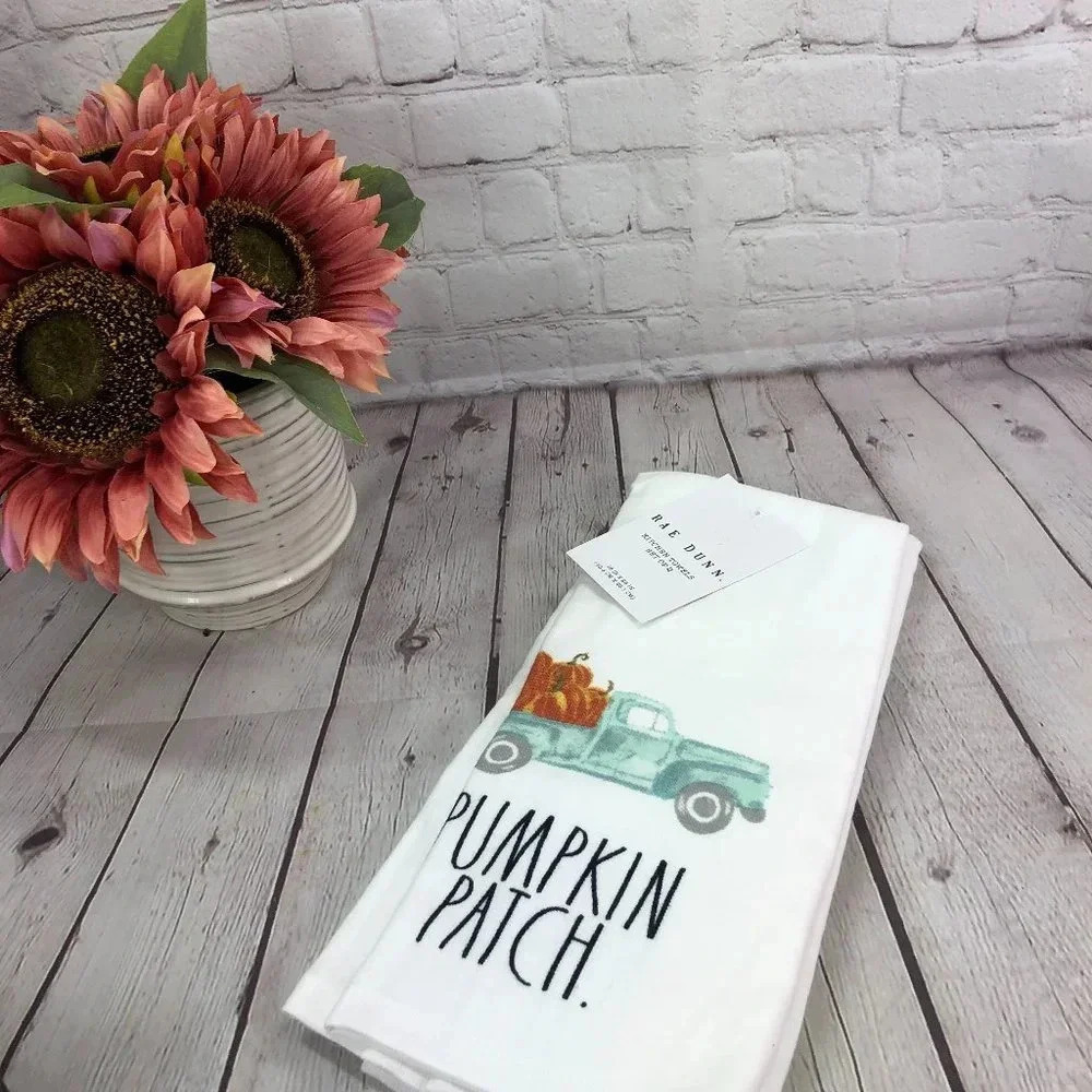 NWT Rae Dunn PUMPKIN PATCH kitchen towels